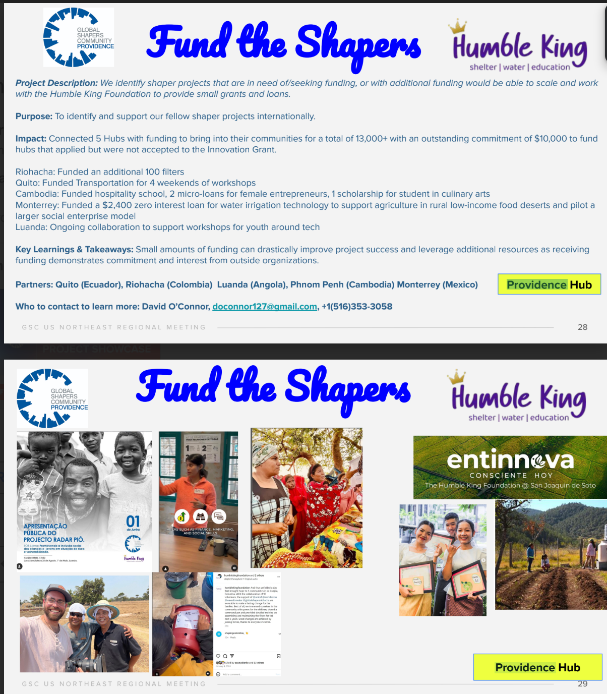 Fund the Shapers project showcase describing the five participating hubs and examples of funded work